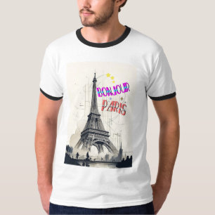 Hallo Farbige Paris T-Shirt