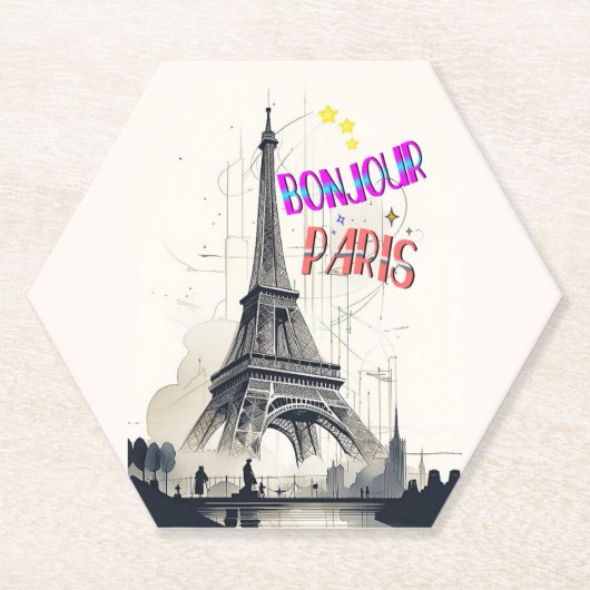 Hallo Farbige Paris Untersetzer (Vorderseite)