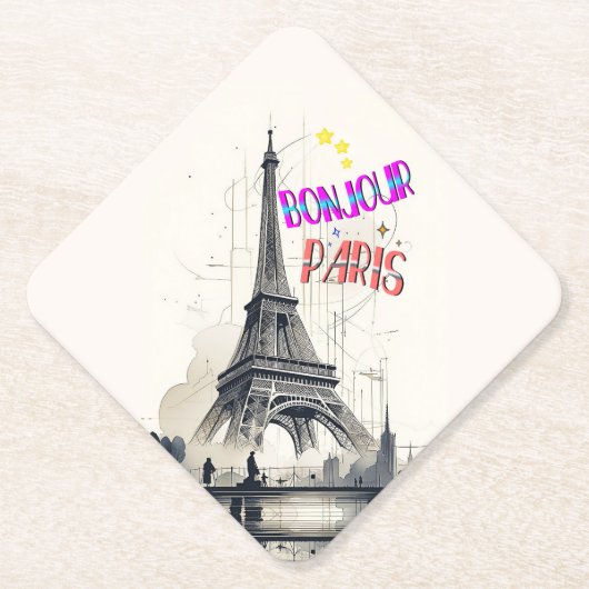 Hallo Farbige Paris Untersetzer (Vorderseite)
