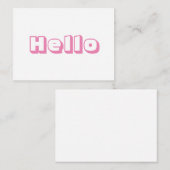 Hallo, fett, moderne rosa weiße Karte (Vorne/Hinten)