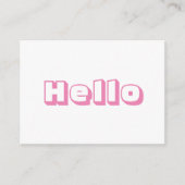 Hallo, fett, moderne rosa weiße Karte (Vorderseite)