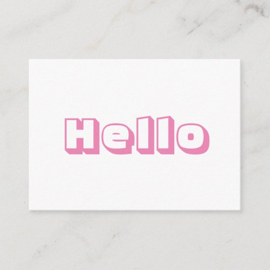 Hallo, fett, moderne rosa weiße Karte (Vorderseite)