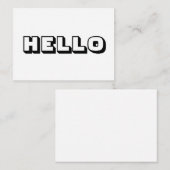 Hallo, fett moderne Schwarz-weiße Karte (Vorne/Hinten)
