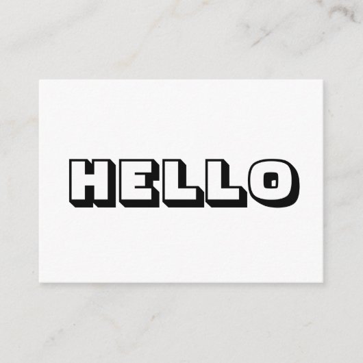 Hallo, fett moderne Schwarz-weiße Karte (Vorderseite)