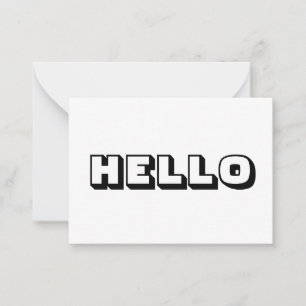 Hallo, fett moderne Schwarz-weiße Karte