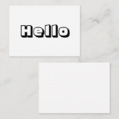 Hallo, fett moderne Schwarz-weiße Karte (Vorne/Hinten)