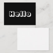 Hallo, fett moderne Schwarz-weiße Karte (Vorne/Hinten)