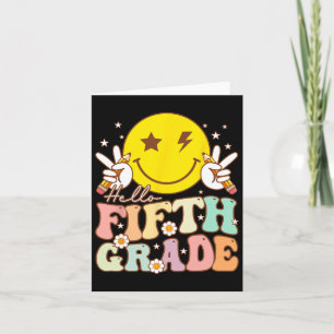 Hallo Fifth Grade Hippie Smile Face 5th Grade Byck Karte