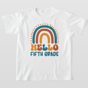 Hallo Fifth Grade Retro Stil boho Regenbogen T-Shirt