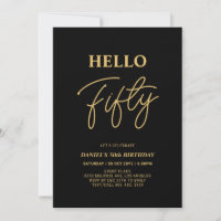 Hallo Fifty | Gold & Black 50. Geburtstagsparty