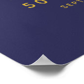 Hallo Fifty Retro | 50. Geburtstag Begrüßungszeich Poster (Ecke)