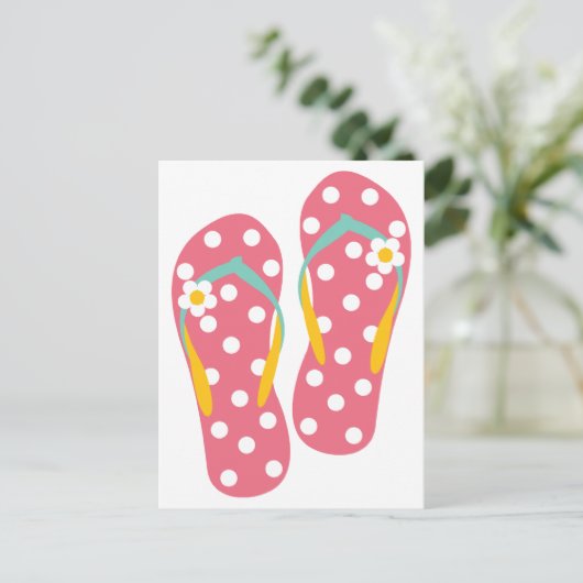 Hallo Flip Flops Postkarte (Stehend Vorderseite)