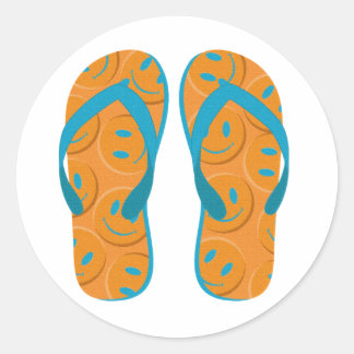 Hallo Flip Flops Runder Aufkleber