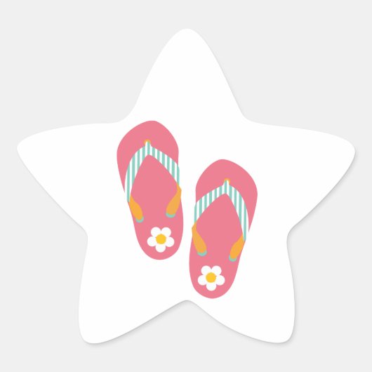 Hallo Flip Flops Stern-Aufkleber (Vorderseite)