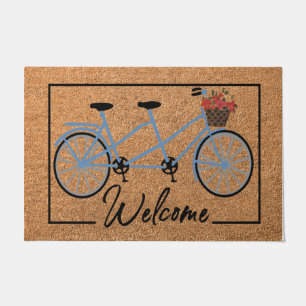 Hallo Floral Bicycle Doormat, Best Cyclist Willkom Fußmatte