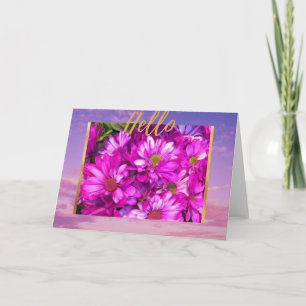 Hallo Floral Gold Grußkarte Karte