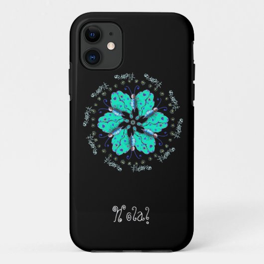 Hallo Flutter Aqua Blauer Schmetterling Mandala Case-Mate iPhone Hülle (Rückseite)