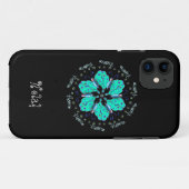 Hallo Flutter Aqua Blauer Schmetterling Mandala Case-Mate iPhone Hülle (Rückseite (Horizontal))