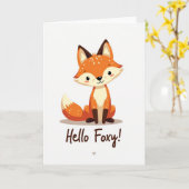 Hallo Foxy Grußkarte Karte (Gelbe Blume)