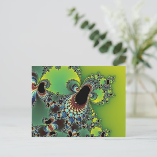 Hallo - Fraktal Postkarte (Stehend Vorderseite)