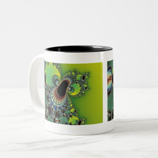 Hallo - Fraktal Zweifarbige Tasse (Vorderseite Links)