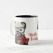 Hallo Freitag-Tasse Zweifarbige Tasse (Vorderseite Links)