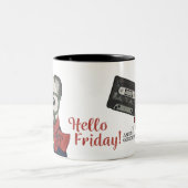 Hallo Freitag-Tasse Zweifarbige Tasse (Mittel)