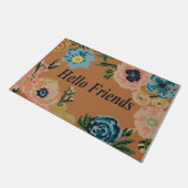Hallo Freund Doormat, Funny Floral Fußmatte (Schrägansicht)