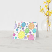 "Hallo, Freund!" Farbenfrohe Bubbles Notecard Karte (Gelbe Blume)