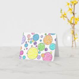 "Hallo, Freund!" Farbenfrohe Bubbles Notecard Karte
