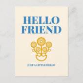 Hallo Freund Florale Typografie Postkarte (Vorderseite)