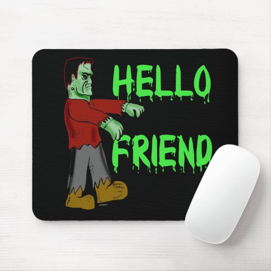 Hallo Freund gruselige Frankenstein T-Shirts, Mousepad (Mit Mouse)
