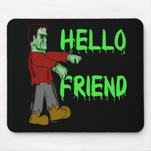 Hallo Freund gruselige Frankenstein T-Shirts, Mousepad (Vorne)