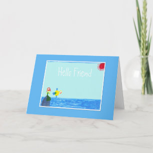 Hallo Freund - Meerjungfrau und Fische Karte