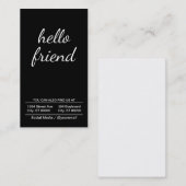 Hallo Freund (schwarz) Visitenkarte (Vorne/Hinten)