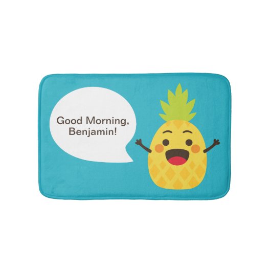 Hallo Freunde! Ananas-Illustration Badematte (Vorderseite)
