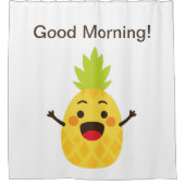Hallo Freunde! Ananas-Illustration Duschvorhang (Vorderseite)