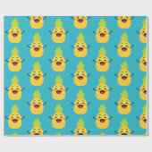 Hallo Freunde! Ananas-Illustration Geschenkpapier (Flach)