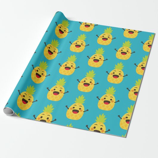 Hallo Freunde! Ananas-Illustration Geschenkpapier (Ungerollt)