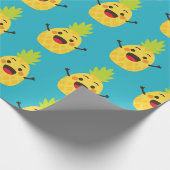 Hallo Freunde! Ananas-Illustration Geschenkpapier (Ecke)