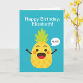 Hallo Freunde! Ananas-Illustration Karte (Gelbe Blume)