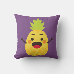 Hallo Freunde! Ananas-Illustration Kissen