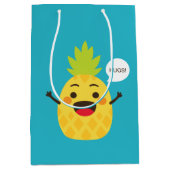 Hallo Freunde! Ananas-Illustration Mittlere Geschenktüte (Vorderseite)