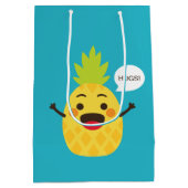 Hallo Freunde! Ananas-Illustration Mittlere Geschenktüte (Rückseite)