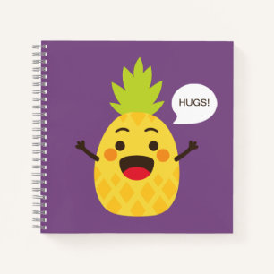 Hallo Freunde! Ananas-Illustration Notizblock
