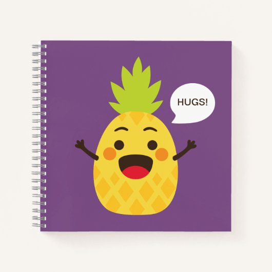 Hallo Freunde! Ananas-Illustration Notizblock (Vorderseite)