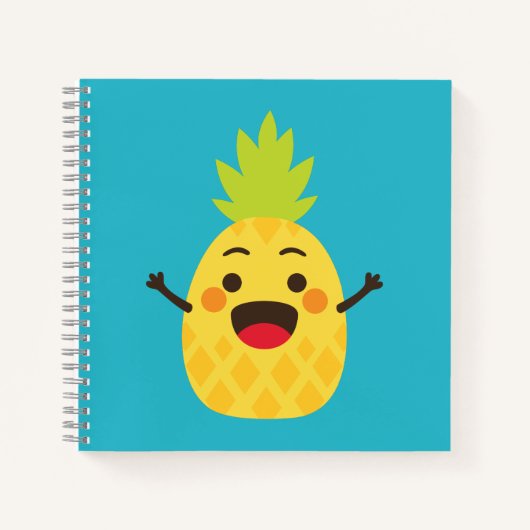 Hallo Freunde! Ananas-Illustration Notizblock (Vorderseite)