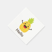 Hallo Freunde! Ananas-Illustration Serviette (Ecke)