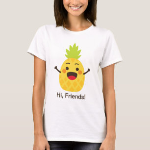 Hallo, Freunde! Ananas-Illustration T-Shirt