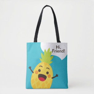 Hallo Freunde! Ananas-Illustration Tasche